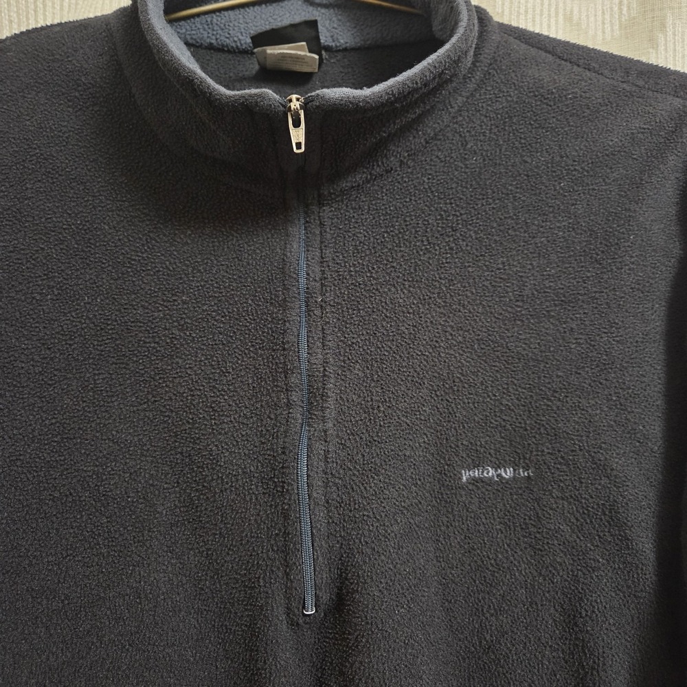 Patagonia Capilene Mens XL Fleece Pullover Black Blue Warm Grunge Y2K Outside